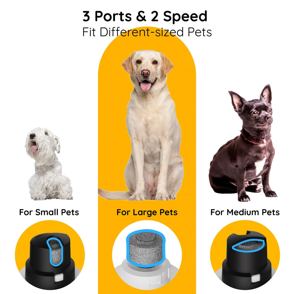 Nail Grinder for Dogs- Upgraded Dog Nail Trimmers Super Quiet, 2 Speeds, Rechargeable, 2 Grinding Wheels for Small Large Dogs& Cats