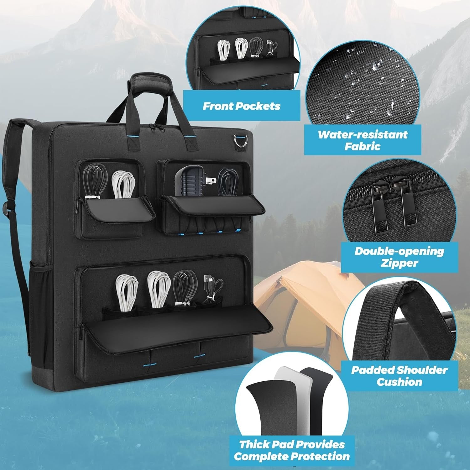 Travel Carrying Case Compatible with Jackery& BLUETTI& Anker 100W 200W and GRECE