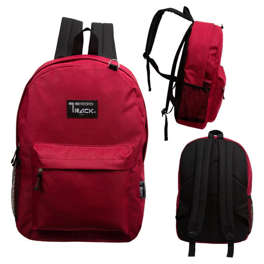 17 Inch Classic Burgundy Backpacks Bulk Case of 24 Wholesale