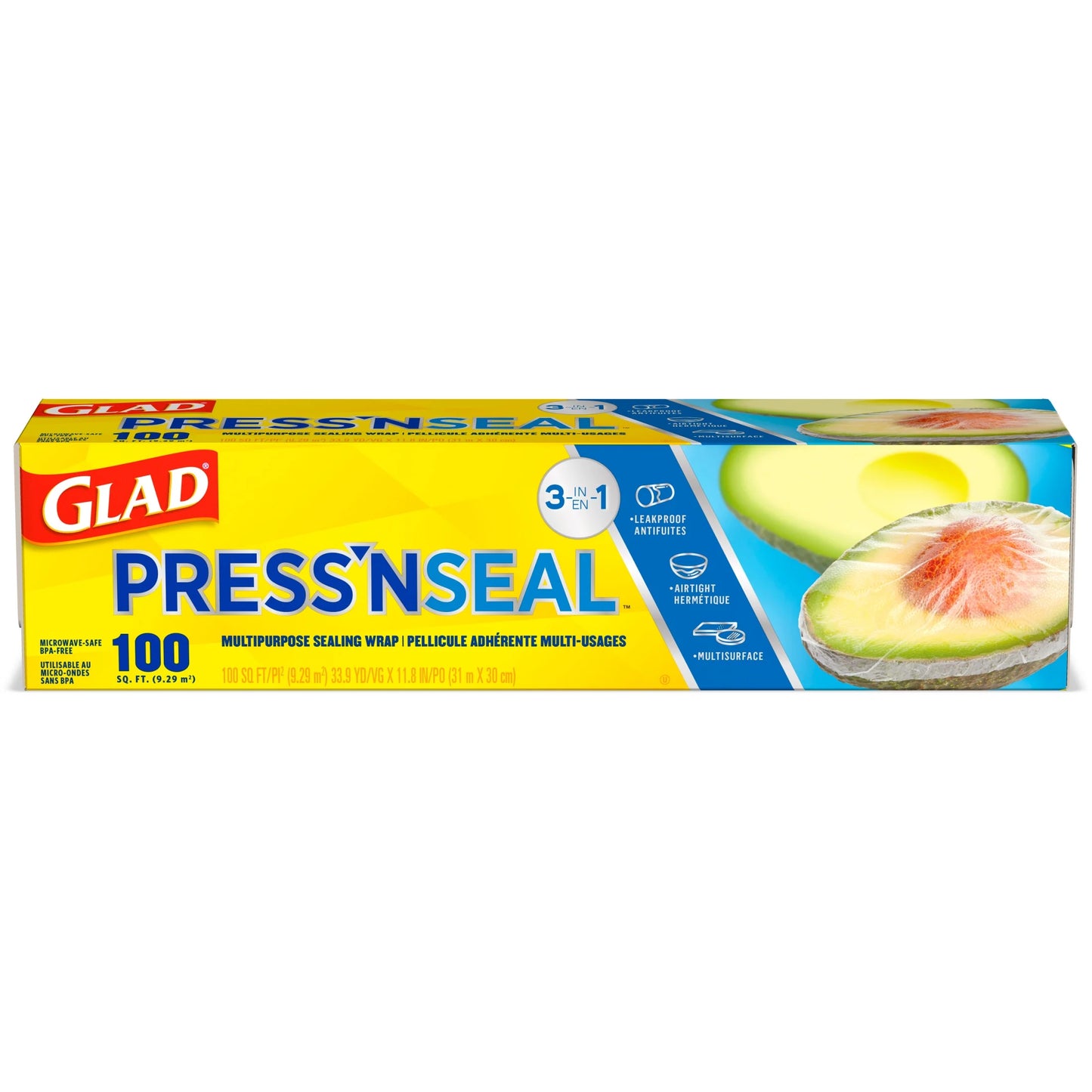 Press'N Seal Plastic Food Wrap, 100 Sq Ft Roll