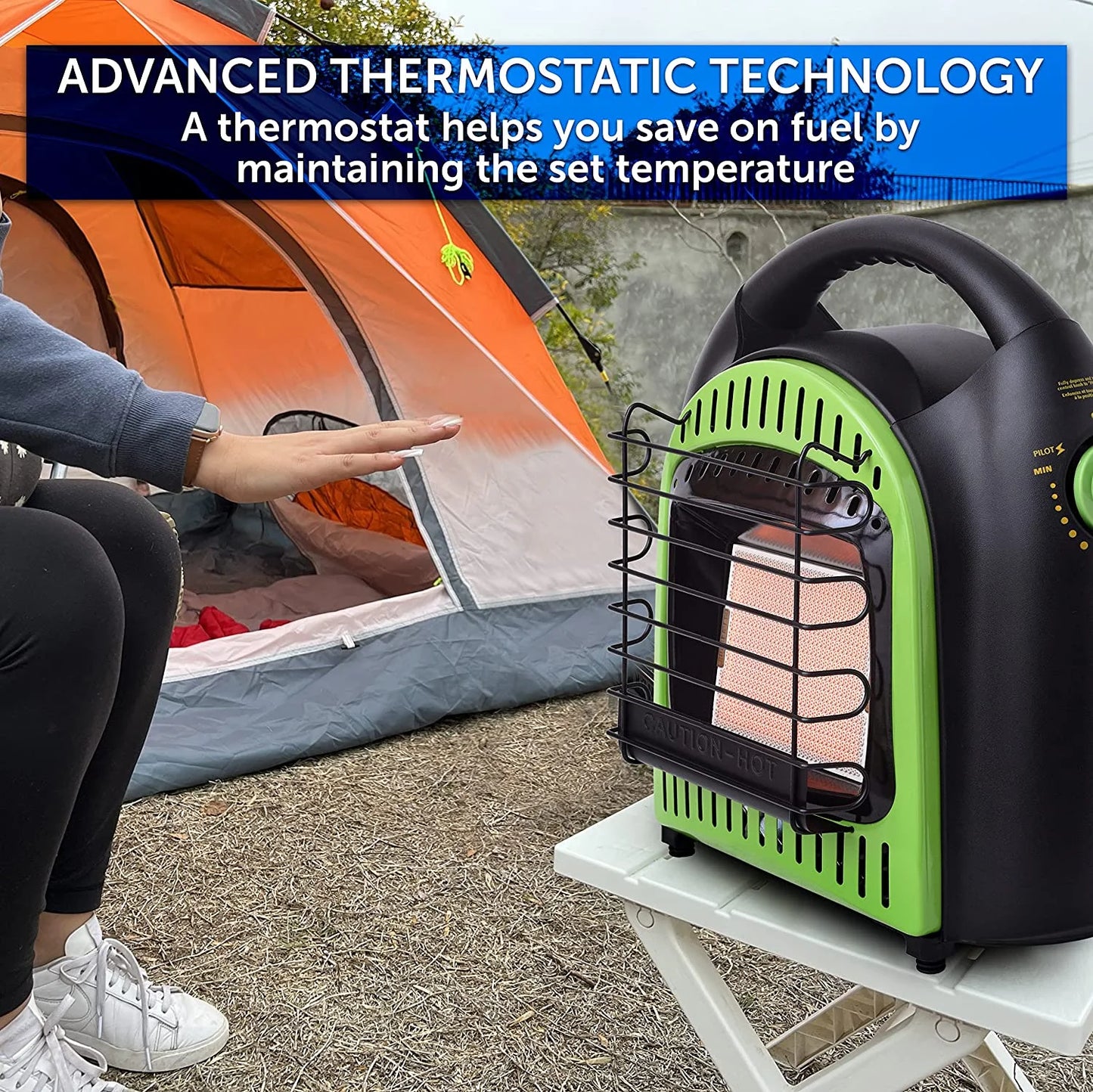 10,000 BTU Propane Space Radiant Portable Heater for Camping & Ice Fishing