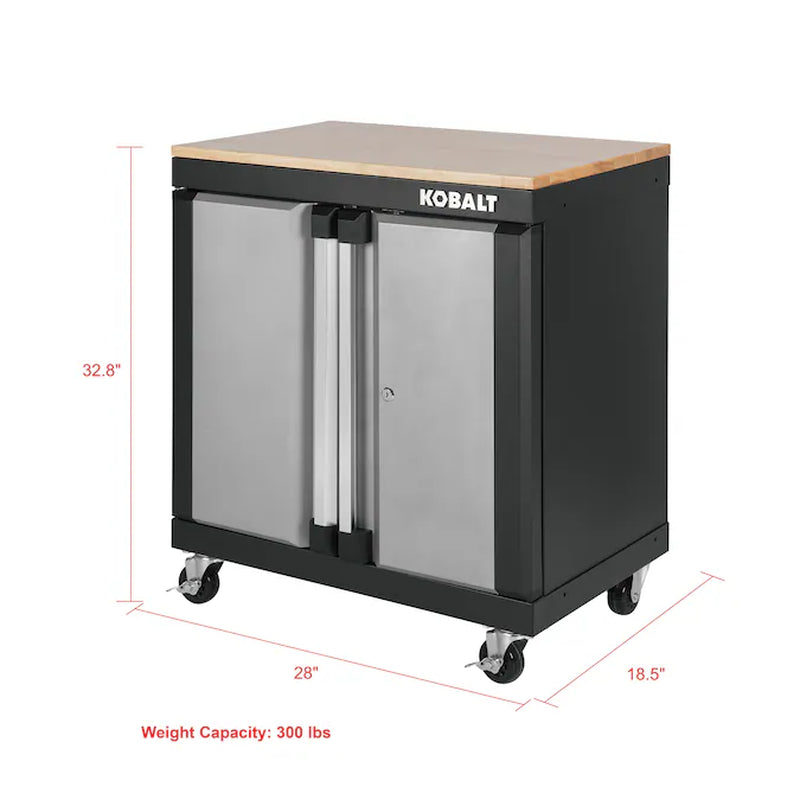 28-In W X 32.8-In H X 18.5-In D Freestanding Steel Garage Cabinet in Silver