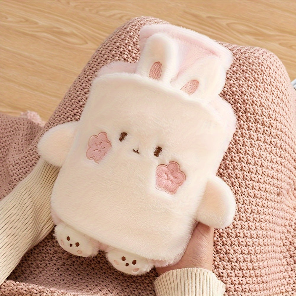 [Quick-Heating Cartoon Plush Bottle] 1000ml Portable Quick-Heating Cute Cartoon Animal Plush Hot Water Bottle - Long-Lasting Insulation, Removable PVC Liner for Cozy Bed Warmth, Hands & Feet Comfort - Fragrance-Free
