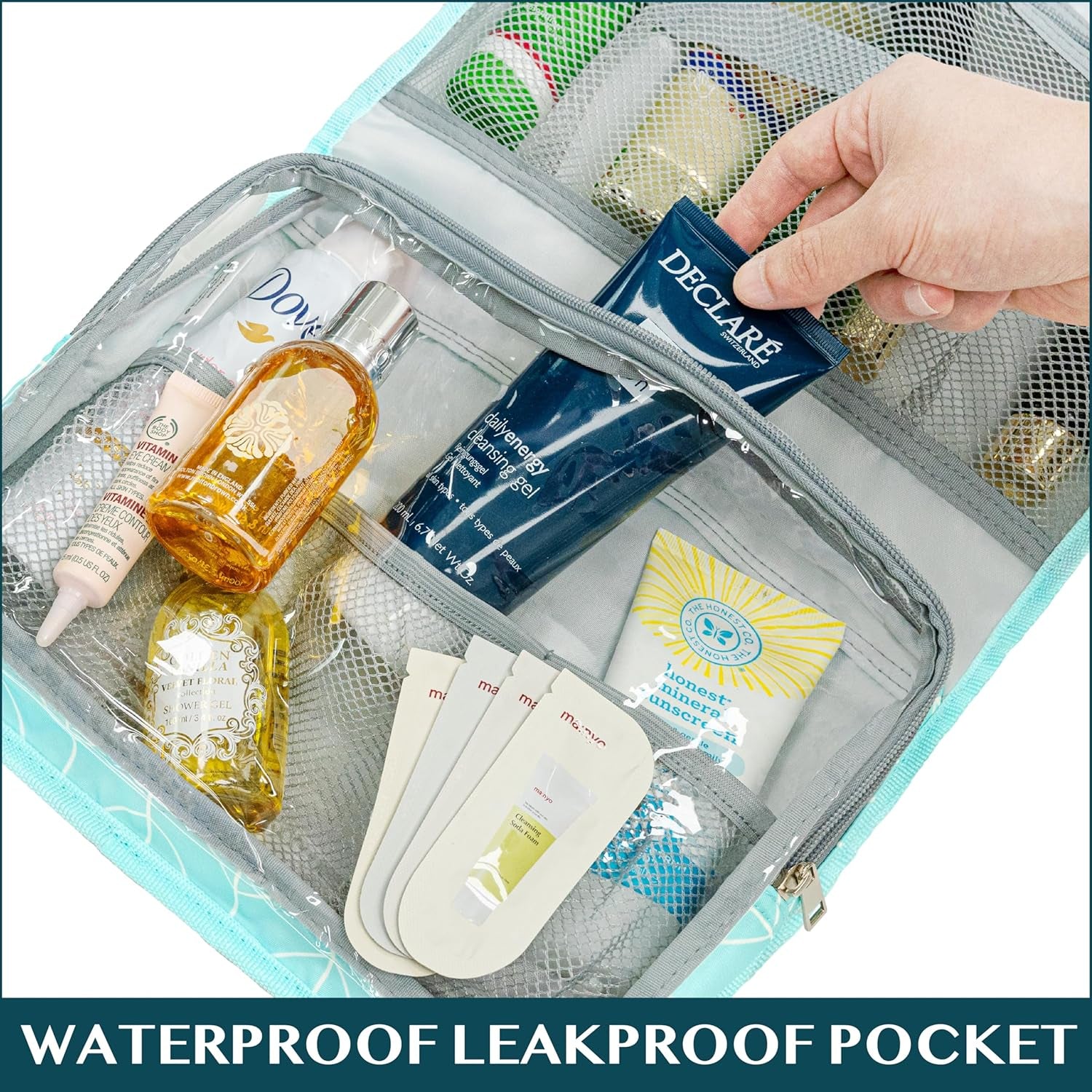 Travel Hanging Toiletry Bag for Women Men, Large Capacity Makeup Bag Kit, Waterproof Cosmetic Storage Organizer Case for Bathroom Shower