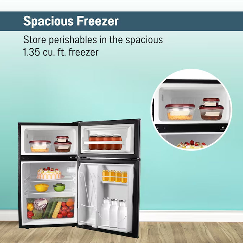3.2-Cu Ft Mini Fridge with Freezer ( Black ) ENERGY STAR