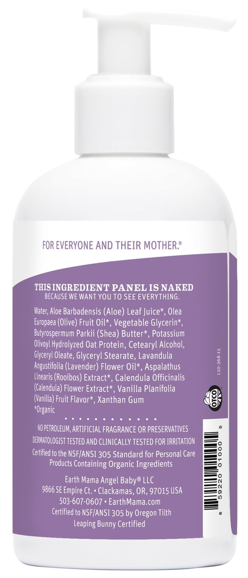 Earth Mama Calming Lavender Baby Lotion 8 Fl Oz Organic Moisturizer Safe for ...