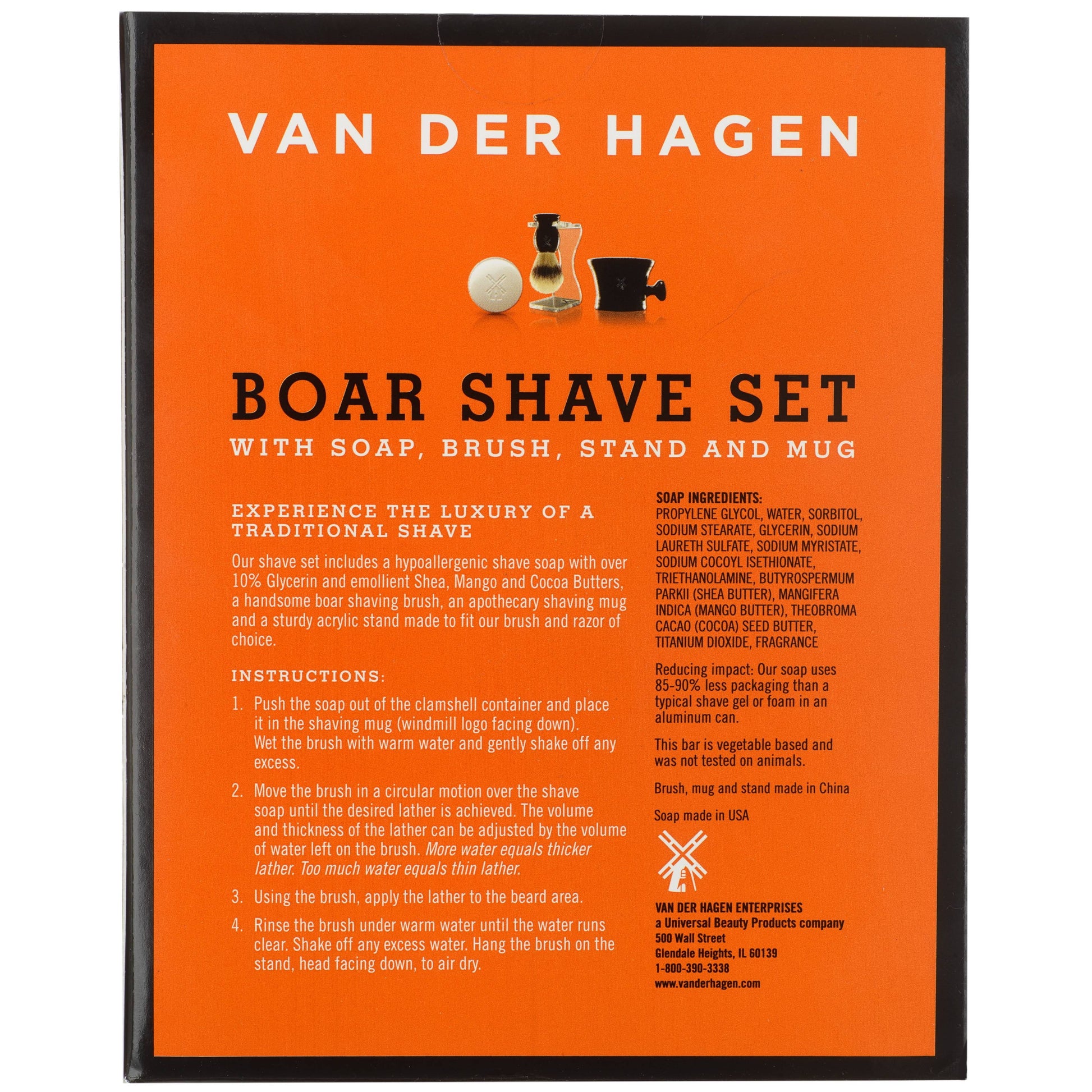 Men'S Boar Shave Set, with Soap, Brush and Mug, 3.5 Oz