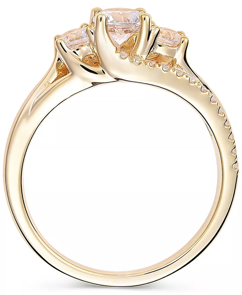 Diamond Three Stone Engagement Ring (1 Ct. T.W.) in 14K Yellow Gold