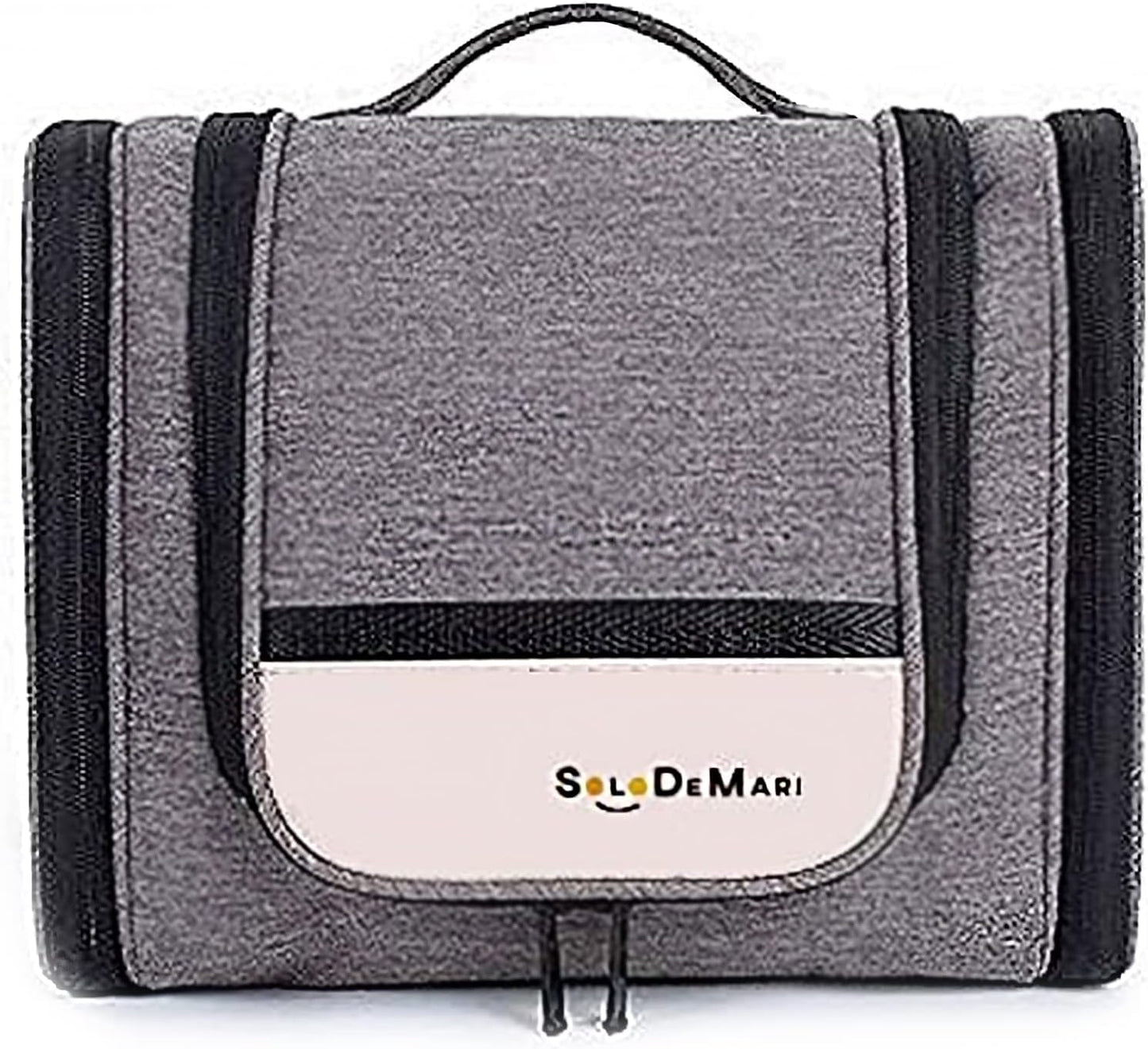 Toiletry Travel Bag with Hanging Hook, Water-Resistant TSA Makeup Organizer Cosmetic Bags for Traveling Accessories, for Men and Women, Large, Gray