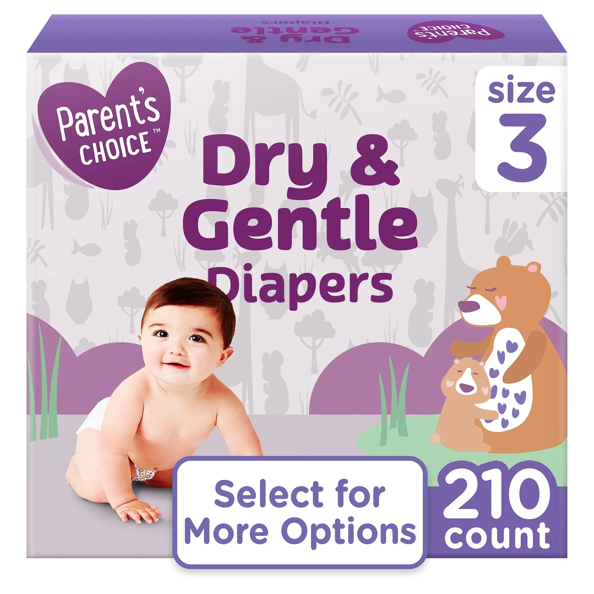 Dry & Gentle Diapers Size 3, 210 Count (Select for More Options)