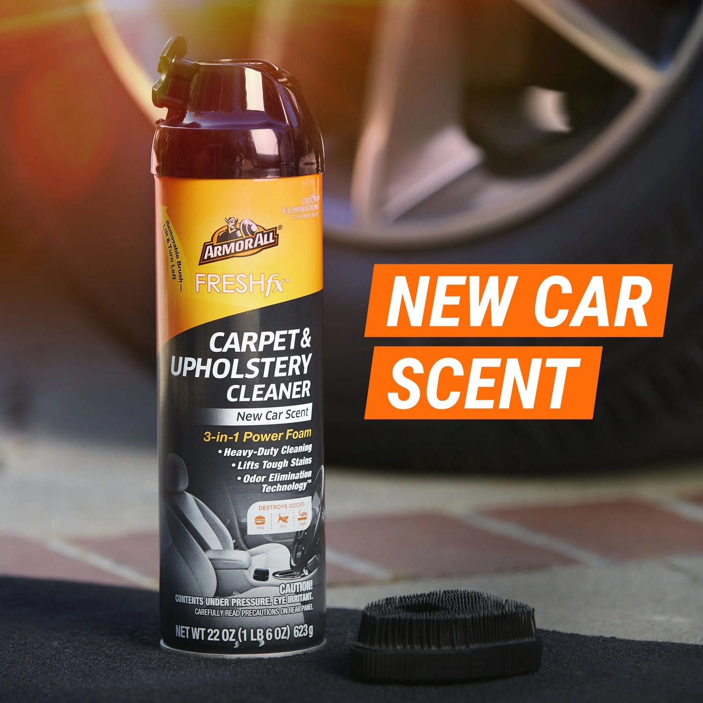 FRESH Fx Power Foam Automotive Cleaner, Winter Auto Messes, Carpet & Upholstery (New Car Scent, 22 Oz)