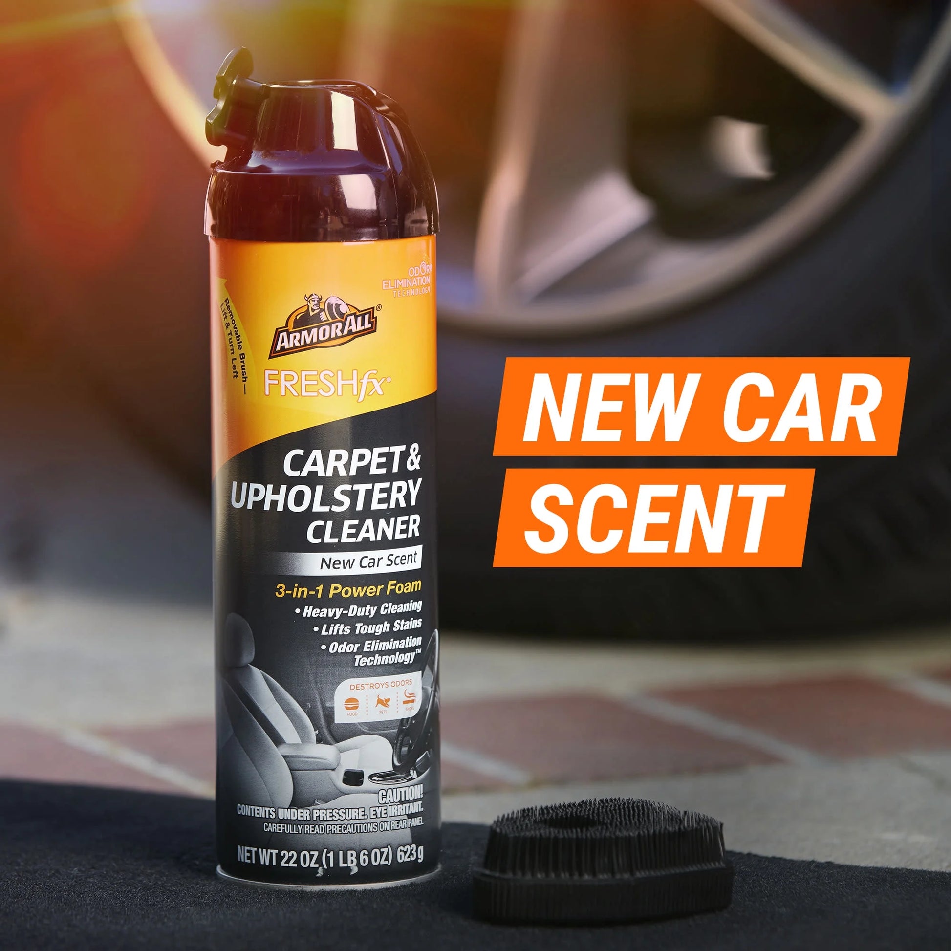 FRESH Fx Power Foam Automotive Cleaner, Winter Auto Messes, Carpet & Upholstery (New Car Scent, 22 Oz)