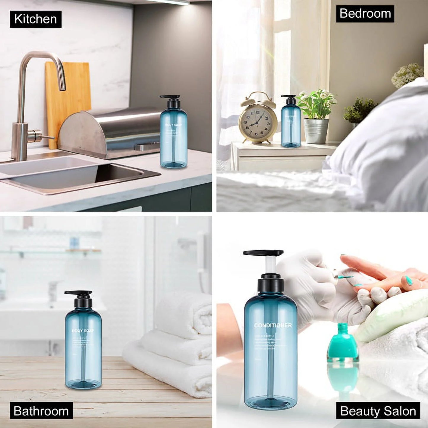 3 Pack Shampoo and Conditioner Dispensers