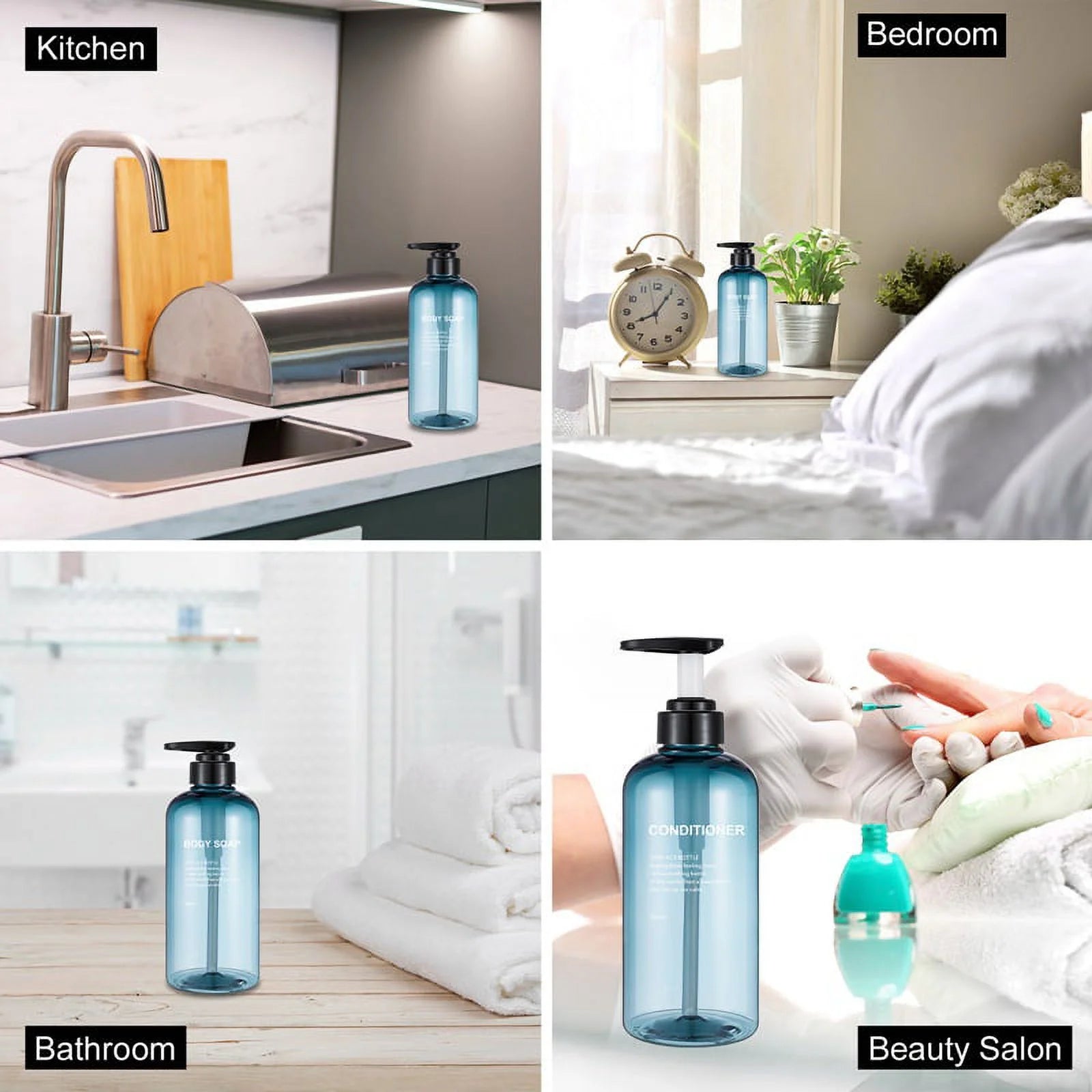 3 Pack Shampoo and Conditioner Dispensers