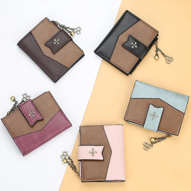Casual Women'S Wallet PU Leather Ladies Clutch Zipper Bifold Wallet Purses Credit Card Holder Coin Purses Portable Handbag Gifts