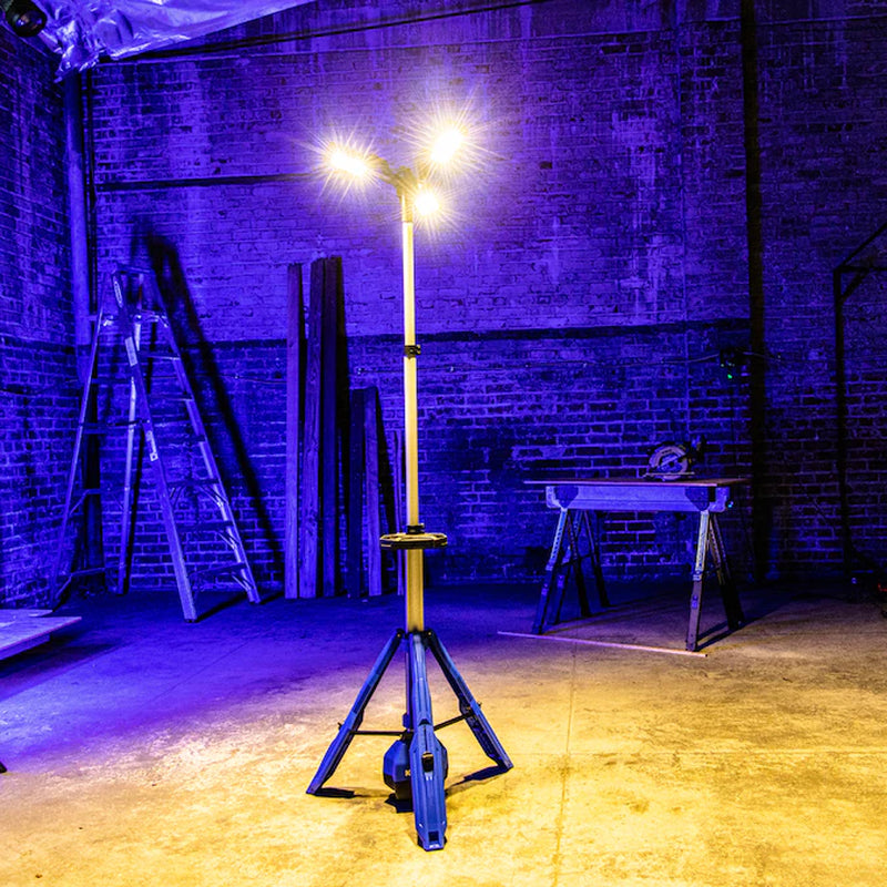 24-Volt 3000 -Lumens LED Battery-Operated Stand Work Light
