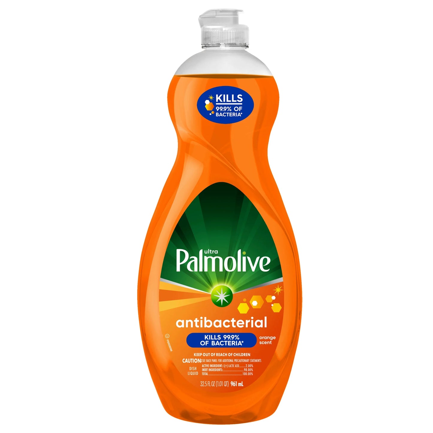 Ultra Concentrated Antibacterial Liquid Dish Soap, Orange Scent, 32.5 Fluid Ounce Bottle