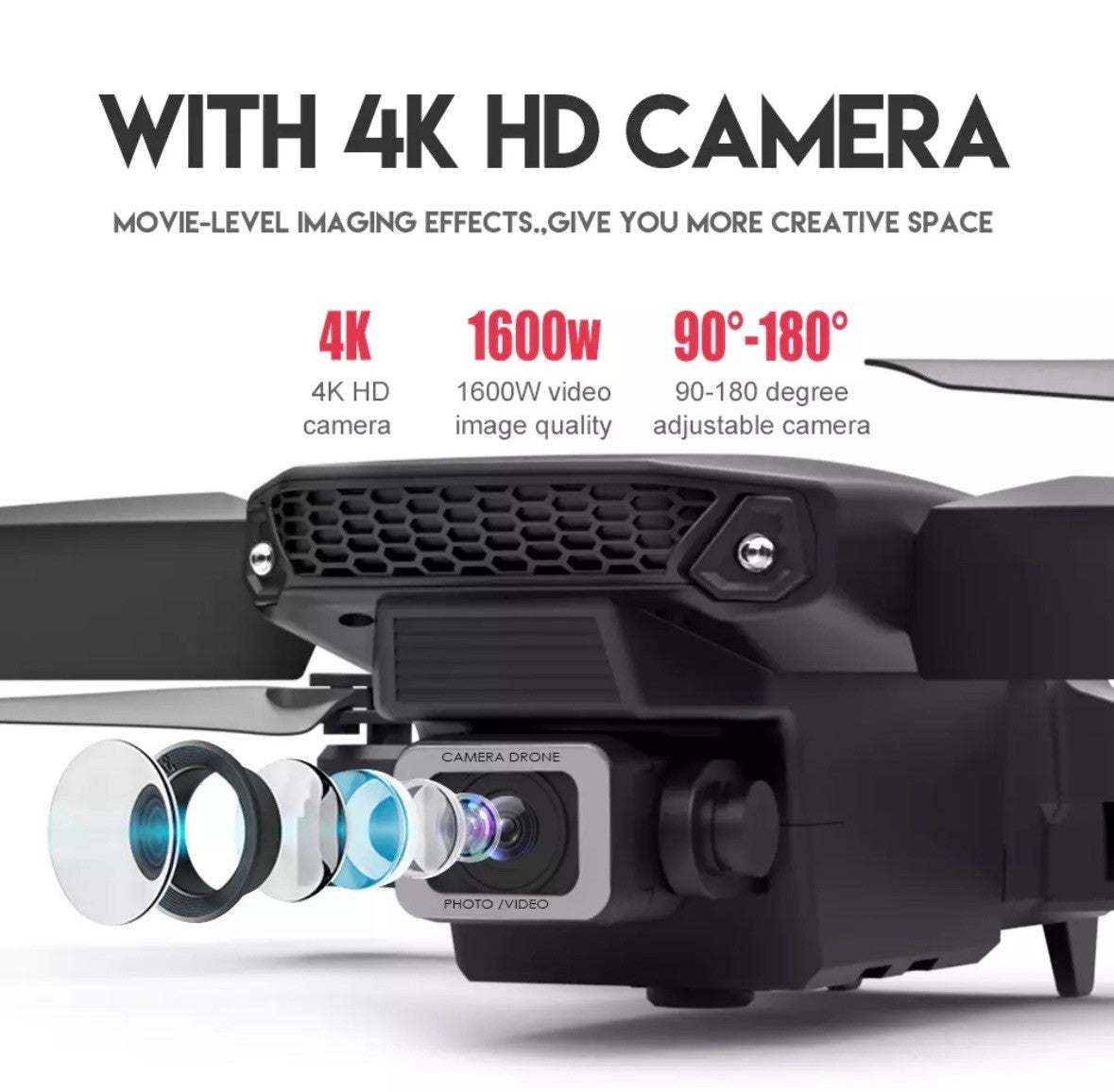 2025 New RC Drone with 4K HD Dual Camera Wifi FPV Foldable Quadcopter +4 Battery