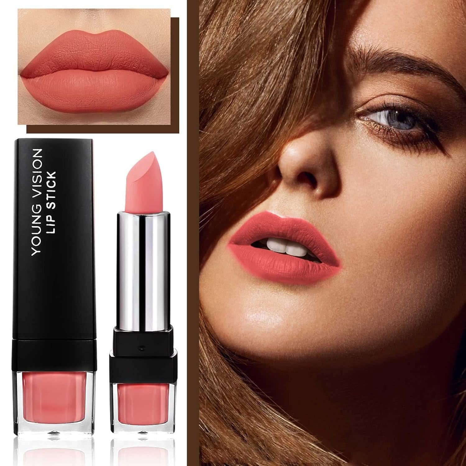 Ladie Lip Makeup 2023 -Lip Sticks Matte Fog Face Lipstick Velvet Is Not Easy to Stick Cup Lipstick Suitable for Female Lipstick Gift. (E, One Size)