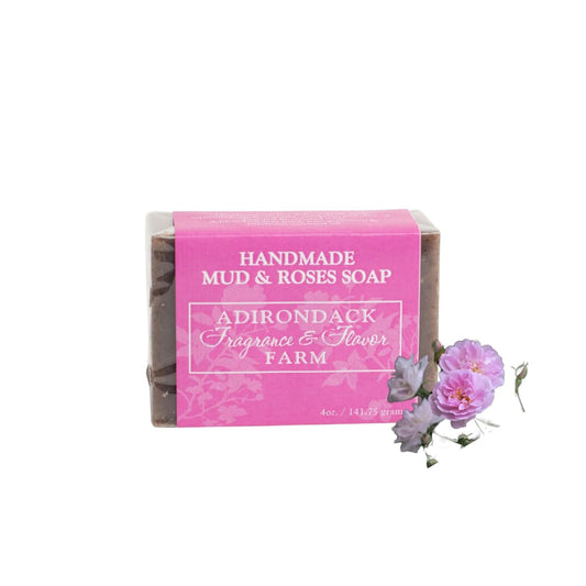 ADK Natural Mud & Rose Soap Bar 4 Oz., Handmade Vegan Olive Oil Body Soap for Dry and Sensitive Skin, Moisturising for Men, Women & Babies, Produced in the USA