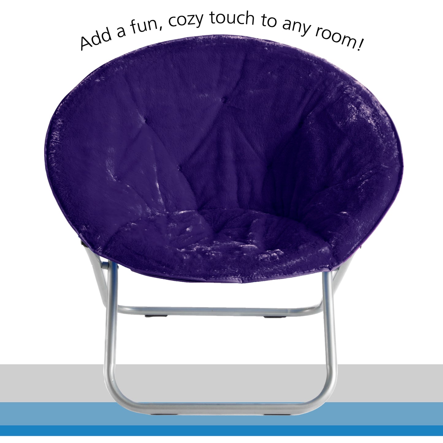 Faux Fur Folding Chair, Purple