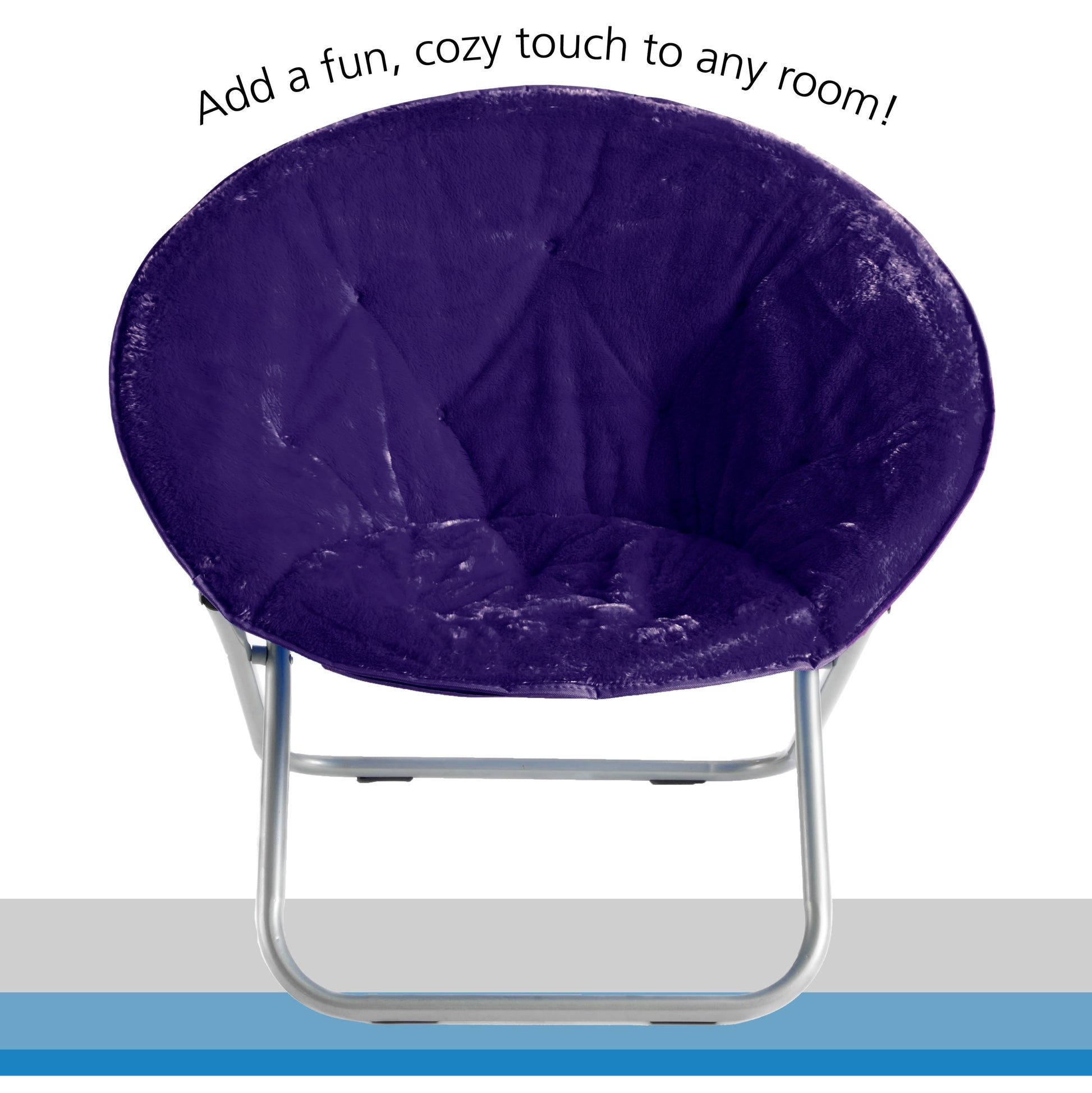 Faux Fur Folding Chair, Purple