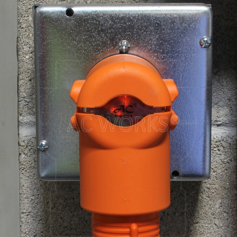 NEMA L14-30P to NEMA 14-30R 30 -Amp 4-Wire Single to Single Orange Basic Elbow Adapter