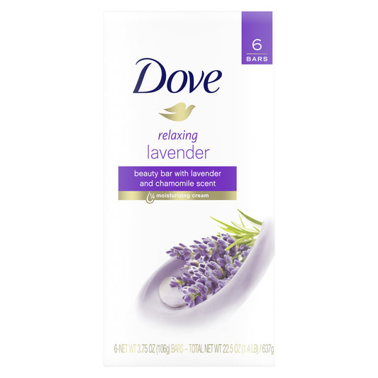 Beauty Bar Women'S Bath Soap Relaxing Gentle All Skin Lavender & Chamomile, 3.75 Oz 6 Bars