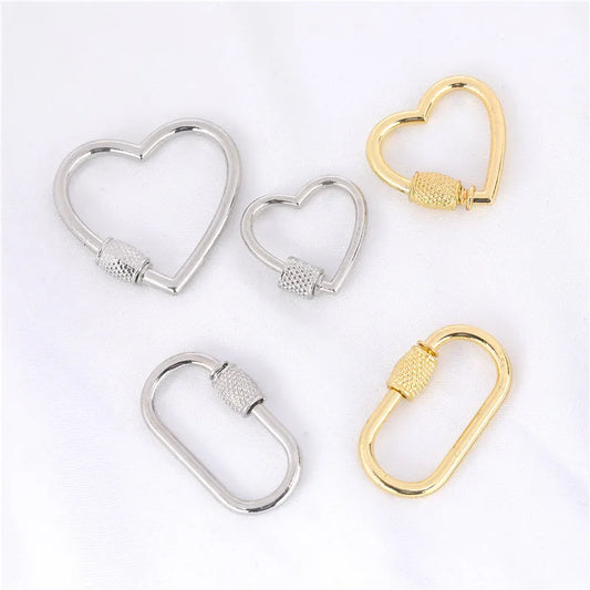 DIY Jewelry Making Popular Hanging Chain Lock Hook Spiral Clasps Necklace Bracelets Handmade Supplies New Heart Shaped Charms