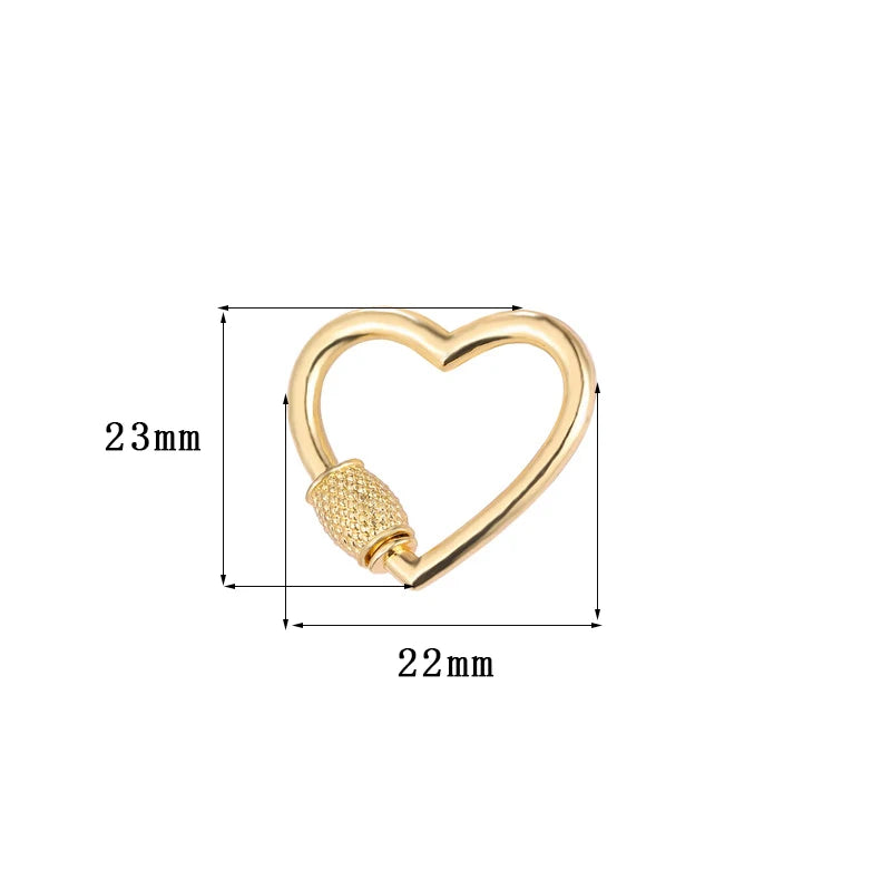 DIY Jewelry Making Popular Hanging Chain Lock Hook Spiral Clasps Necklace Bracelets Handmade Supplies New Heart Shaped Charms