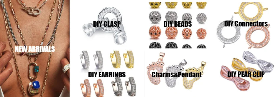DIY Jewelry Making Popular Hanging Chain Lock Hook Spiral Clasps Necklace Bracelets Handmade Supplies New Heart Shaped Charms