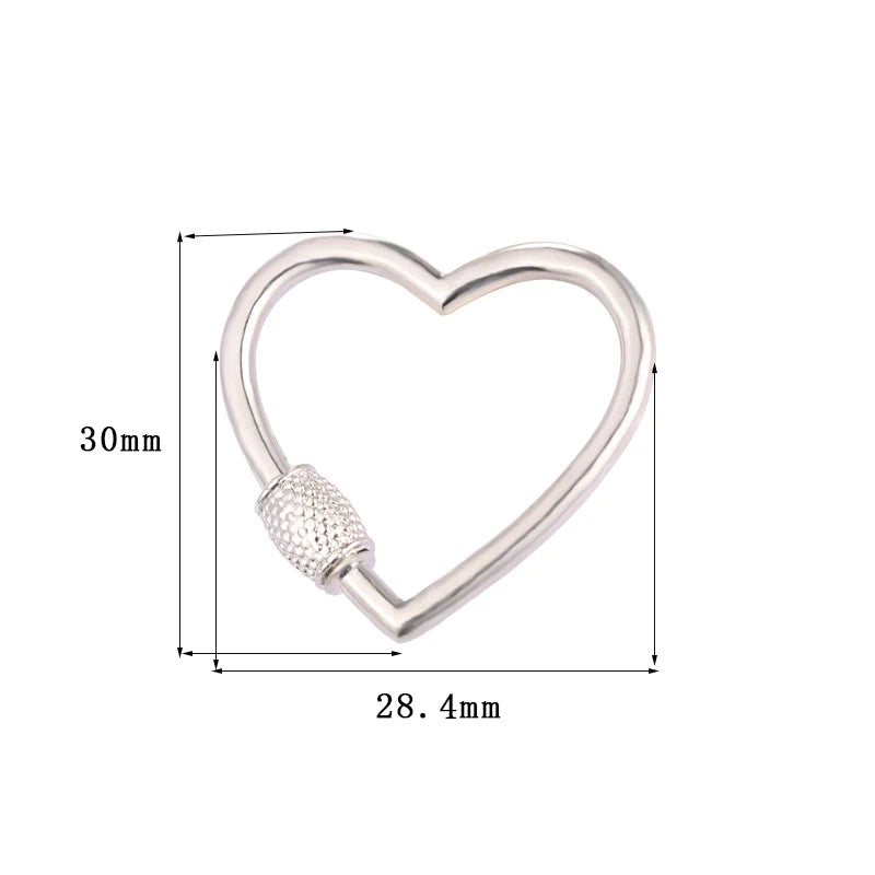 DIY Jewelry Making Popular Hanging Chain Lock Hook Spiral Clasps Necklace Bracelets Handmade Supplies New Heart Shaped Charms