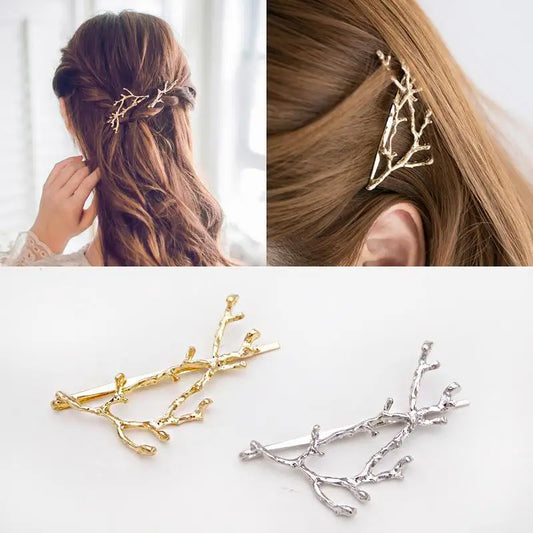 Korea Hair Accessories Fairy Antlers Branch Metal Clip Side Clip Hairpin Fashion Personality Princess Hairpin Wholesale Crown