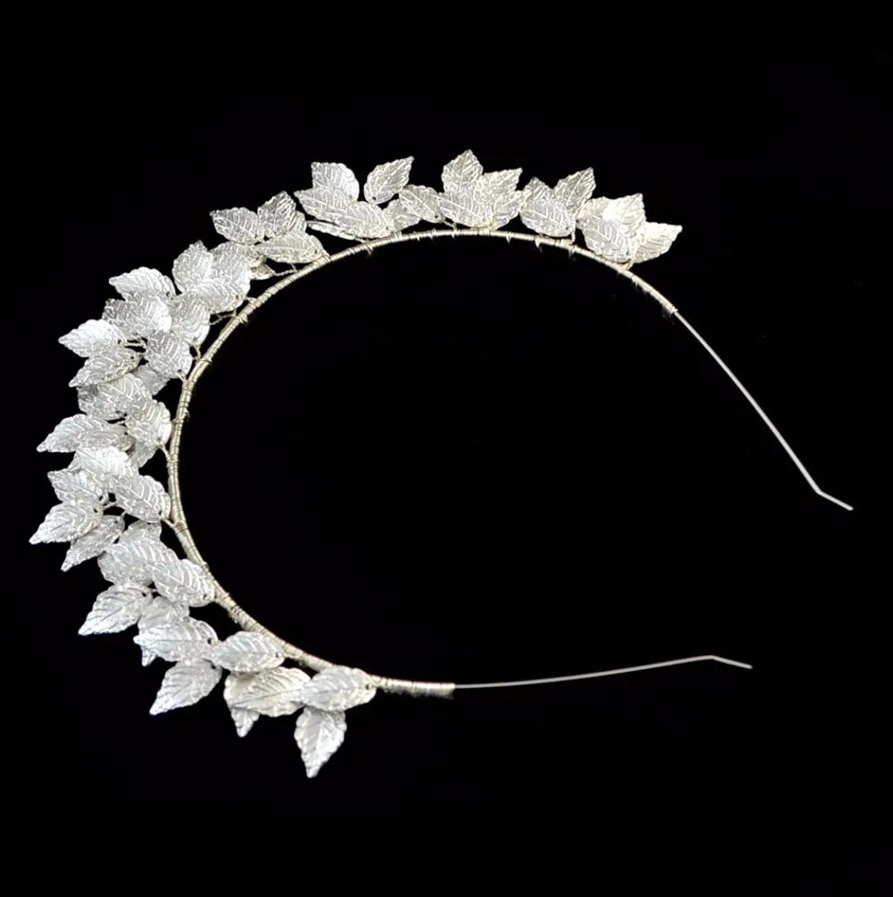 Baroque Leaf Hair Accessories Metal Tiaras Crowns Hairbands Wedding Headdress Bridal Greek Forehead Hair Jewelry