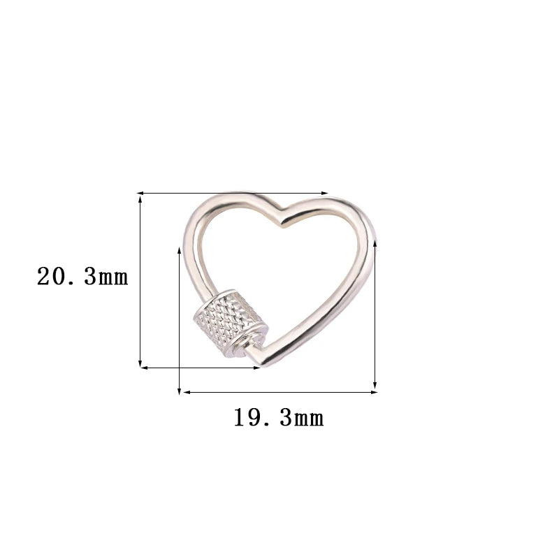 DIY Jewelry Making Popular Hanging Chain Lock Hook Spiral Clasps Necklace Bracelets Handmade Supplies New Heart Shaped Charms