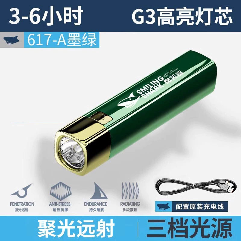 Power Torch Small Ultra-Long Life Battery Portable Remote Mini Charging Super Bright Outdoor Xenon Lamp Led for Students