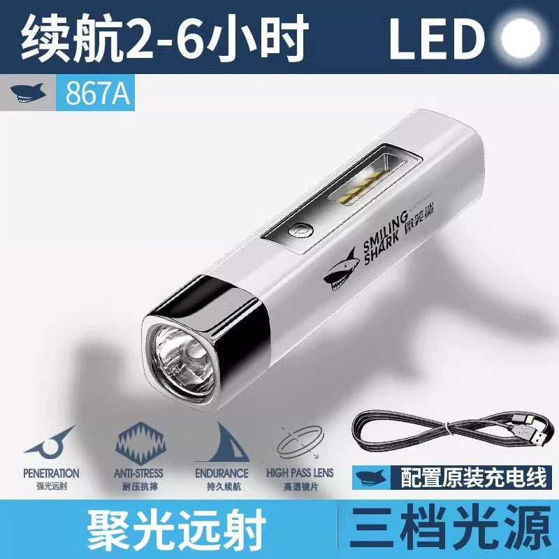 Power Torch Small Ultra-Long Life Battery Portable Remote Mini Charging Super Bright Outdoor Xenon Lamp Led for Students