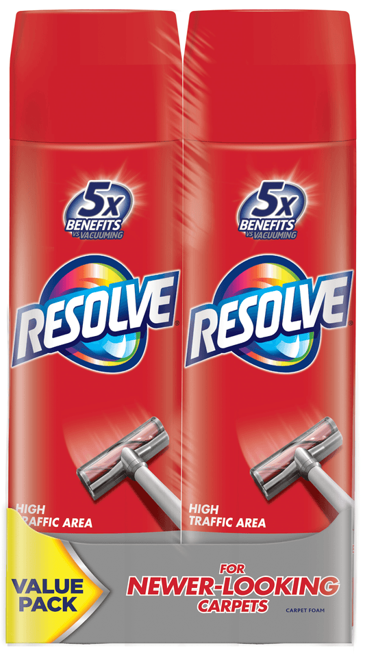 Dual Pack High Traffic Carpet Foam, 44Oz, Removes Stains