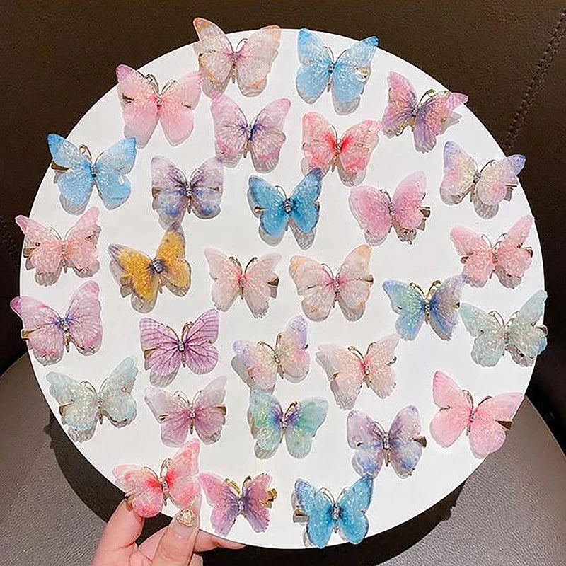 Colorful Butterfly Hairpins Random Girl Hair Clips Women Sweet Rainbow Barrettes Fashion Hair Accessories Ornament