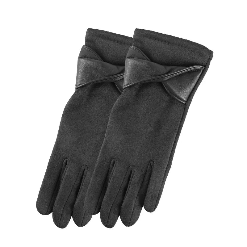 Winter gloves for women suede cold-proof and warm gloves for women plus velvet thickened gloves touch screen gloves