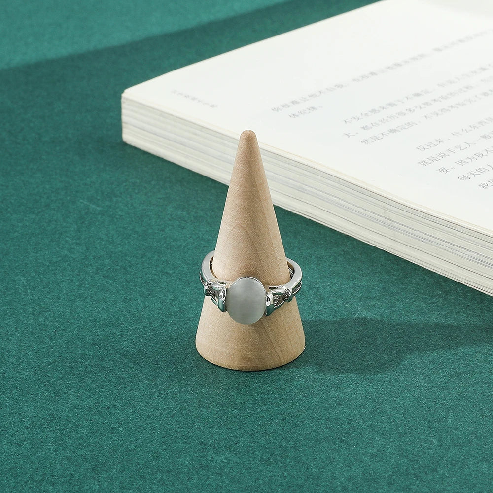 Twilight Saga Bella Ring Fashion Silver Plated Opals Rings Simple Classic Movie Film Jewelry For Women Finger Accessories