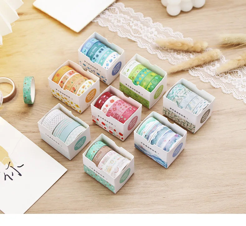 5 PCS Kawaii Washi Tapes Set Scrapbooking Stickers Supplies Japanese Cute korean stationery Journaling Aesthetic Masking tape