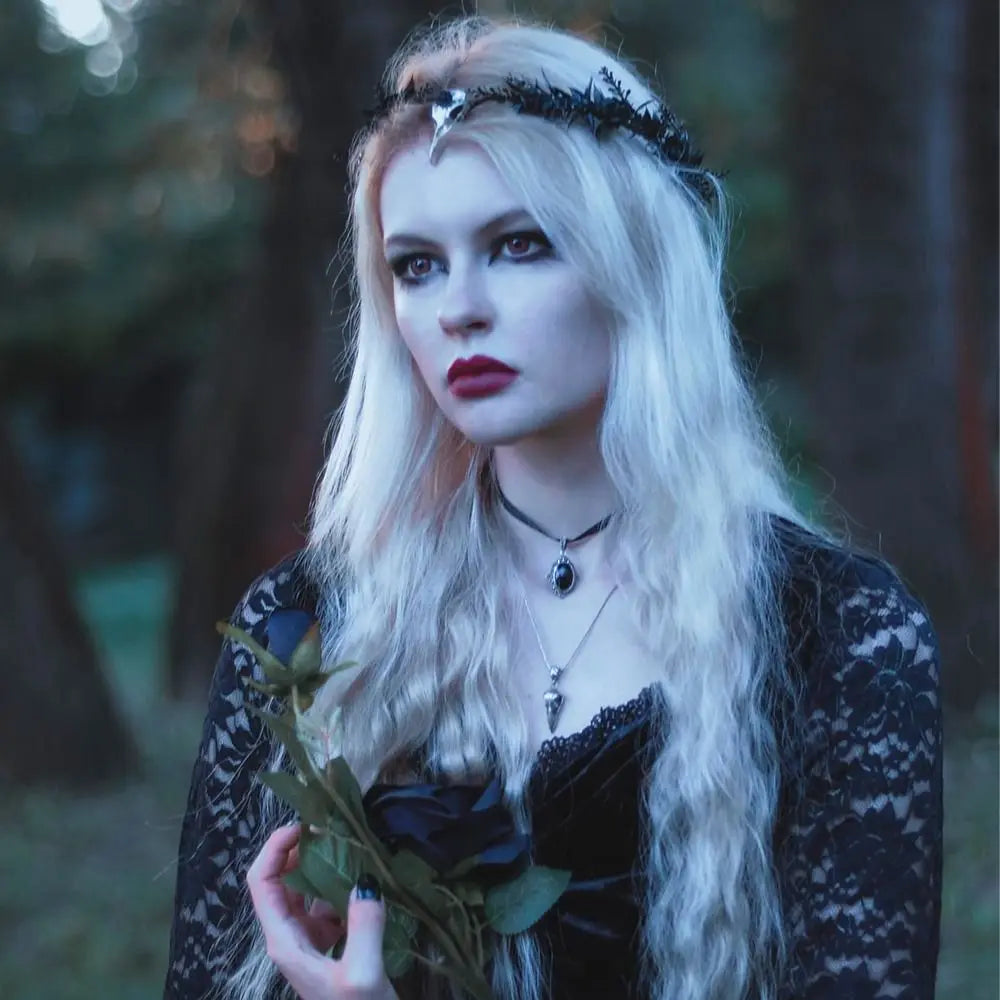Costume Cosplay Fairy Flower Leaf Headbands Photoshoot Simulated Elven Princess Tiara Black Flower Antler Crown for Women Girls
