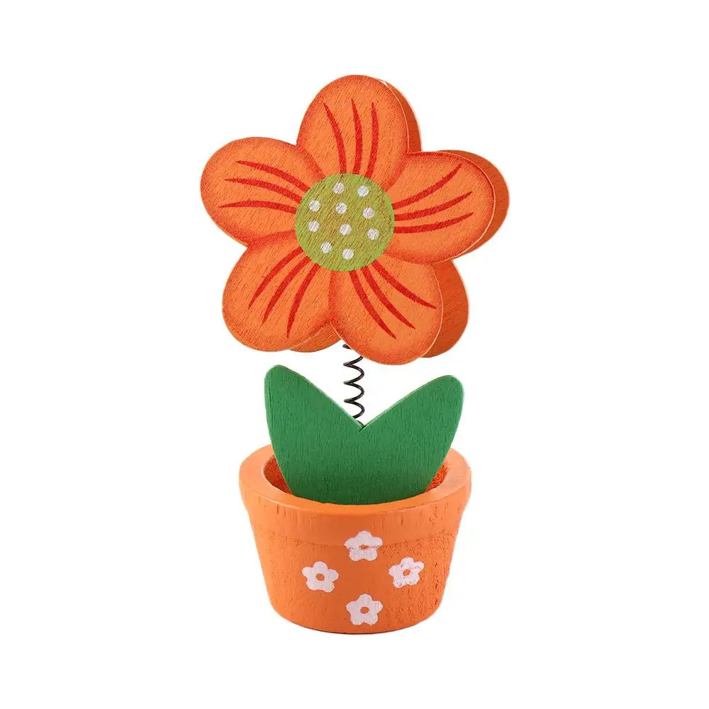 Crafts Photo Stander Office Supplies Desk Ornaments Potted Photo Folder Photo Card Holder Desk Memo Holder Flower Note Holder