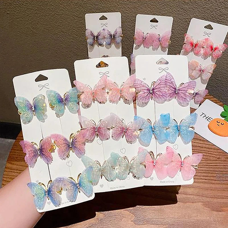 Colorful Butterfly Hairpins Random Girl Hair Clips Women Sweet Rainbow Barrettes Fashion Hair Accessories Ornament