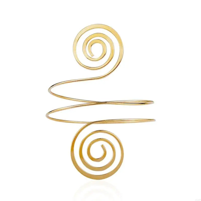 Upper Arm Bracelet Metal Coil Armband Cuff Fashion Simple Arm Bangle Armlet Adjustable for Women Girl