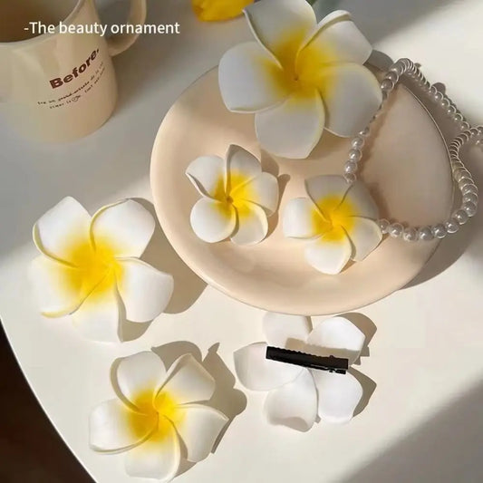 Korean Style Simulation Flower Hair Clip Bohemian Style Seaside Vacation Headwear Flower Hairpin Female Hair Accessories
