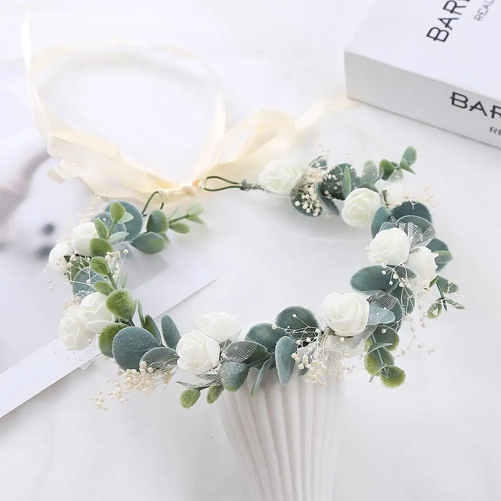 Costume Cosplay Fairy Flower Leaf Headbands Photoshoot Simulated Elven Princess Tiara Black Flower Antler Crown for Women Girls