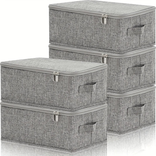 Stackable Foldable Fabric Storage Boxes with Lids and Handles Rigid and Foldable Storage Boxes Clothing Lockers Under-Bed Storag