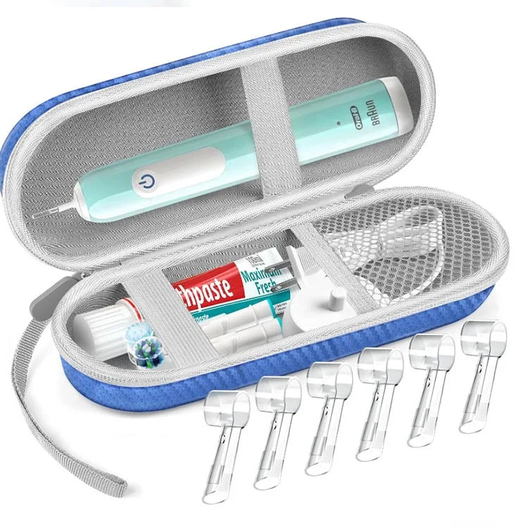 Electric Toothbrush Travel Accessories - Portable Storage Box with Accessory Compartment - Shockproof Storage - Includes Toothbr